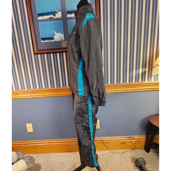 AVIA Brand Gray & Blue Tracksuit Set With Zippered Jacket & Pants - Picture 3 of 7